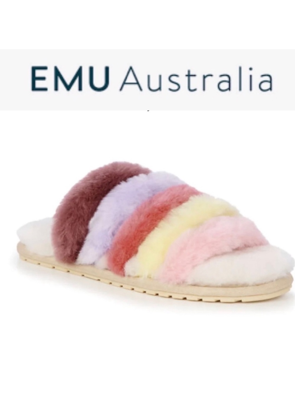 NWOT Free People x EMU Australia Mannikin Multi Volor Sheepskin Slippers 6